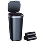 Mini Car Trash Can with Lid, Cup Holder Trash Can for Car with 3 Rolls Mini Trash Bags, Waterproof Small Car Garbage Can for Car Home Office Desk Bedroom -Square Black