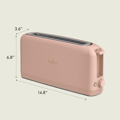 bella 2 Slice Slim Toaster, Fits-anywhere™ Kitchenware, 6 Setting Shade Control with Reheat & Cancel Buttons, Fits sourdough, 10” Long Slot, Anti Jam & Auto Shutoff, 900 Watt, Blossom - color: Blossom, size: 2 Slice