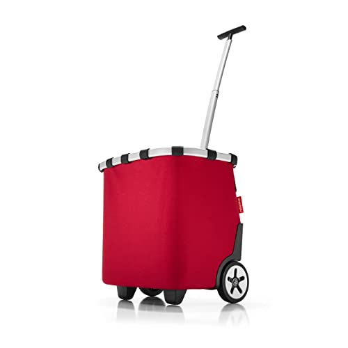 reisenthel carrycruiser red – Portable Shopping Trolley with Sturdy Aluminum Frame, Shoulder Strap and Removable mesh Inner Bag - Made of Water-Repellent Material. - color: Red