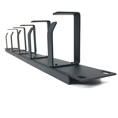 (5 Pack) 1U 5 D-Ring Cable Manager - 19 Inch Horizontal Rack Mount Metal Server Rack Wire Management