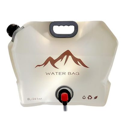 Collapsible 2-Gallon Water Jug Portable Camping Bag with Leak-Proof Spigot Durable BPA-Free 8L Collapsible Water Container for Hiking Camping Emergency Prep (Beige) - color: Beige