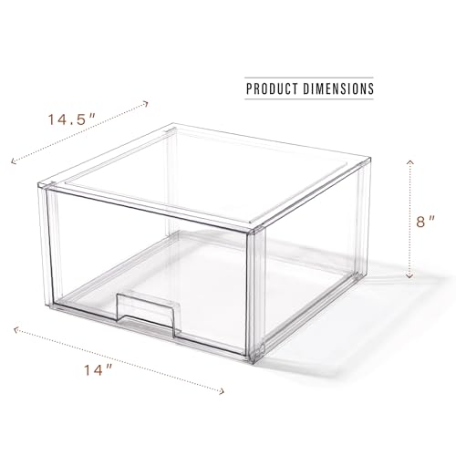 BINO | Stackable Storage Drawers, Tall X-Large - Clear | THE CRATE COLLECTION | Storage Bins With Drawers | Bathroom Organizers | Under Sink Organizer | Vanity Cabinet Home Organization - size: Tall X-Large