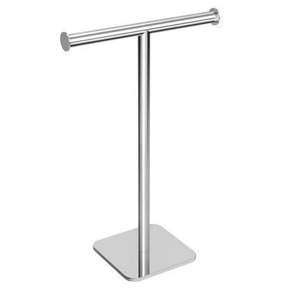 RUACQ Hand Towel Stand, 16" T-Shape Hand Towel Holder Stand for Bathroom, Kitchen and Countertop Towel Holder 304 Stainless Steel Hand Towel Rack with Weighted Base (Chrome) - color: Chrome, size: Tall - 16''