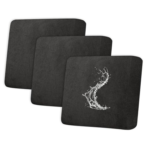 Waterproof Couch Cushion Covers - Stretch Washable Slipcover with Elastic Non-Slip Design, Furniture Protector for Pets,Kids (3 Cushion Oversized Sofa, Black) - color: Black, size: 3 Cushion Oversized Sofa