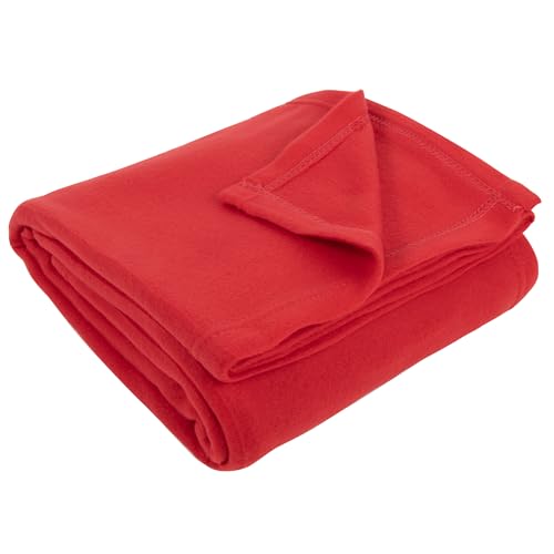 (24 Pack) Bulk Fleece 50x60 Throw Blankets for Wedding Favors, Homeless Women, Men, Homes, Bed, Sofa, Couch, Office, Pet Blankets, Travel | Soft Warm Lightweight Throw Blankets in Bulk (Red) - color: Red