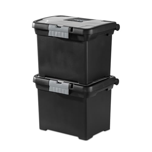 Sterilite Portable Lockable File Box Organizer with Handle and Clear Lid (12 Pack) - size: 12 Pack