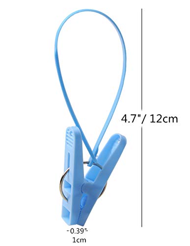 DurReus 24 Pack Plastic Clothespins Rope Windproof Clothes Hanger Clips Anti-Slip Laundry Pins Drying Clothing Clamps with Sturdy Steel Spring - color: 24pcs Plastic Rope Clothespins