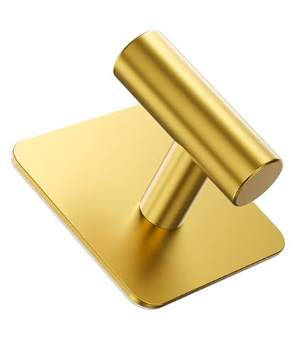 Aikzik 4 Pack Large Heavy Duty Wall Hooks - 26lb Max, Stainless Steel Adhesive Towel Hook, Shower Hooks for Hanging Towel, Coat, Robe, Wall Hook for Use in Bathroom, Kitchen and Door, Gold - color: Gold