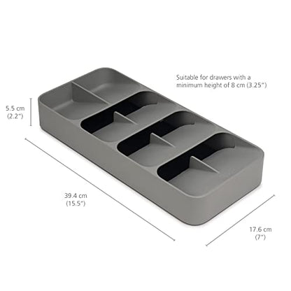 Joseph Joseph DrawerStore Compact Utensil Organizer For Kitchen Drawer Silverware, Flatware Tray, Grey - size: Large, style: Flatware Organizer