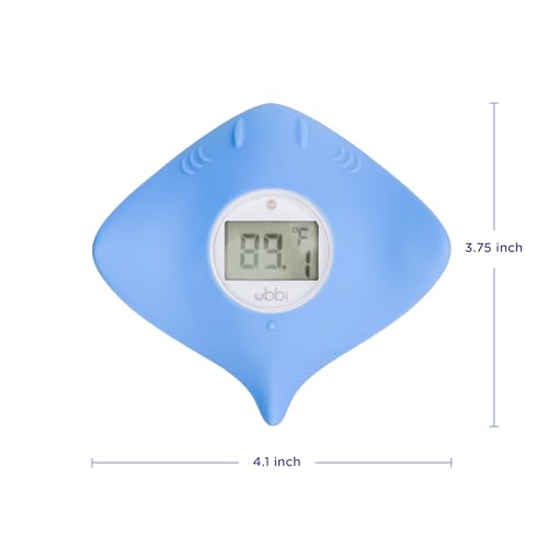 Ubbi Stingray Baby Bath Thermometer for Newborns and Infants, Accurate and Instant High and Low Digital Reads, Floating Silicone Safety Thermometer, Newborn Registry Must Haves, Blue - style: Bath Thermometer