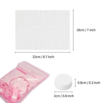 Classycoo Compressed Towel 100 PCS Mini Tablets Disposable Portable Face Towel Cotton Coin Tissue Eco-Friendly for Travel, Camping, Hiking, Sport, Beauty, Home Hand Cloths, Outdoor Activities Pink - size: 1 Count (Pack of 100), style: Large (Pink)