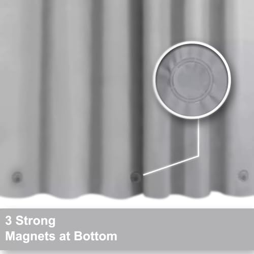 Grey Shower Curtain Liner,PEVA Shower Liner for Bathtubs Waterproof Bathroom Curtain with Weighted Stones 60" W x 72" H Inches - color: Grey, size: 60"W x 72"L (Pack of 1)