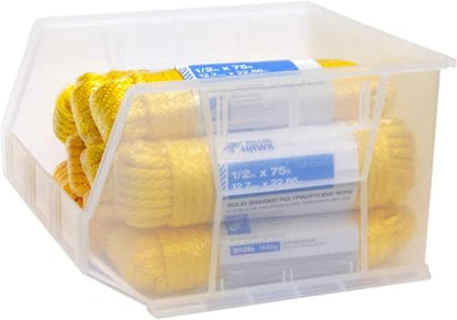 Akro-Mils 30270 AkroBins Plastic Storage Bins, Space-Saving Stackable Bins for Garage, Pantry, Craft Organization, 18" x 16" x 11", Clear, 3-Pack - color: Clear