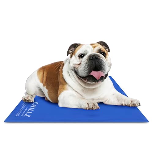 The Green Pet Shop Chillz Gel Mat, Large - Pressure-Activated Cooling Pad for Pets 25-50 lbs - Non-Toxic, No Water or Refrigeration Needed - Ideal for Home, Travel & Crates - size: L