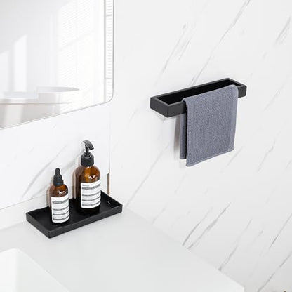 Sayayo Matte Black Towel Bar for Bathroom, 10 Inch Hand Towel Holder Wall Mount Square Towel Ring SUS304 Stainless Steel Towel Rack - color: Black, size: 10 INCH