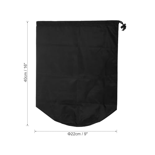 Stuff Sack, 9 x 16 Inch Waterproof Outdoor Storage Sack Ultralight Nylon Drawstring Dust Flap Bag for Camping, Black