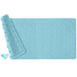Non Slip Bathtub Mat for Bath Tub Shower Safety - Natural Rubber Mat with Suction Cups ＆ Drain Holes - BPA/PVC Free Large Bathroom Mat - Machine Washable - Unique Diamond Pattern - 17 × 35 Inch - color: Blue, size: 35" x 17" (Rectangular)