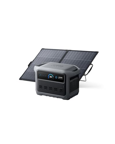 Anker SOLIX C1000 Gen 2 Portable Power Station with 200W Bifacial Solar Panel, 2,000W (Peak 3,000W) Solar Generator, Full Charge in 49 Min, 1,024Wh LiFePO4 Battery - style: 200W Solar Panel (NEW) with 1000 Gen2