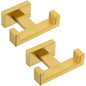 Angle Simple Double Towel Hook Brushed Dark Gold 2 PCS, SUS304 Stainless Steel Bathroom Hand Towel Holder, Double Robe Hook for Wall - color: Brushed Dark Gold, size: 2 Pack