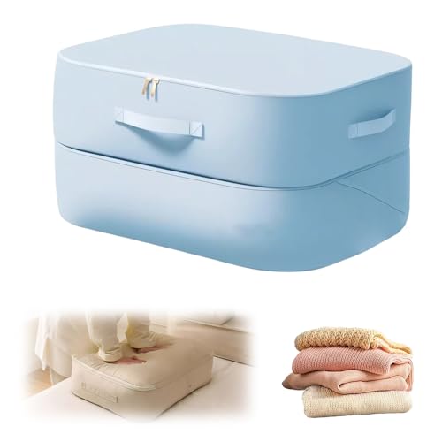 2026 New 3-Layer Ultra Space Saving Self Compression Organizer, Multifunctional Comforter Storage Bag for Comforters, Clothes, Blankets, Home Organization Must Haves (Bule, Large) - color: Bule, size: Large