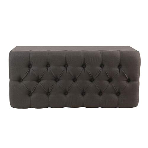 HomePop Ainsley 40" Storage Ottoman Bench - Charcoal Gray - color: Charcoal Gray