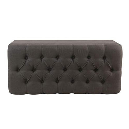 HomePop Ainsley 40" Storage Ottoman Bench - Charcoal Gray - color: Charcoal Gray