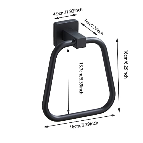 Matte Black Towel Ring for Bathroom, Kitchen Bath Towel Holder Hangers Wall Mount Heavy Duty Stainless Steel - color: Matte Black, size: 1 Pack