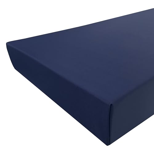 FoamRush 2" x 37" x 83" Cot, Hospital Bed, Gel Memory Foam RV Foam Replacement Canvas Navy Cover, Soft Support, Made in USA, Camper Trailer, Removable Water-Resistant Outdoor/Indoor Cover w Zip - color: Gel Foam + Navy Cover, size: 2" x 37" x 83"