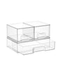 Vtopmart Stackable Storage Drawers Set of 3,Clear Plastic Organizer Bins for Makeup, Cosmetics, Beauty Supplies,Ideal for Vanity, Bathroom,Cabinet,Pantry Organization - style: 2 Small+1 Wide