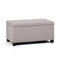 SIMPLIHOME Dover Storage Ottoman Bench - 36 inch Wide Upholstered Linen Look Fabric Rectangular Lift-Top Ottoman in Cloud Grey, Contemporary Bench for Living Room with Safety Hinges - color: Cloud Grey