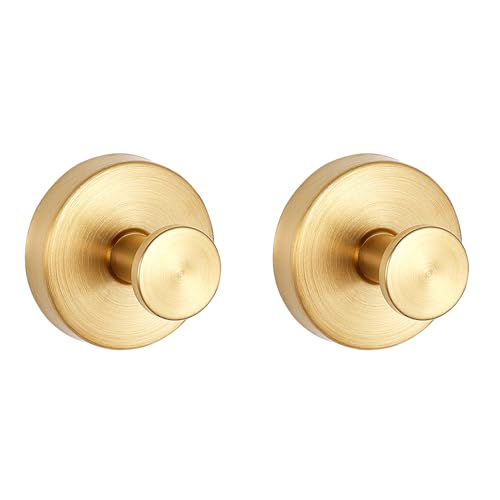Heavy Duty Suction Cup Hooks for Inside Shower Outdoor & Pool - Waterproof No Drill Towel Robe Loofah Holder Wreath Hanger, Removable Shower Bathroom Hook for Tile Wall Glass Mirror (2 Pack, Gold) - color: Gold, size: 2 Pack