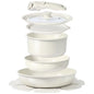 GiPP Ceramic Pots and Pans Set Non Stick, Nonstick Detachable Handle Cookware Sets, Healthy Non Toxic PFAS PFOA & PTFE Free, Dishwasher ＆Oven Safe, Induction Kitchen Pot and Pan, 8 Piece Cream - color: White, size: 0802