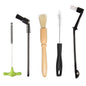 Espresso Machine Cleaning Brush Set - CAFEMASY 5 Pieces Coffee Cleaning Brush Natural Bristles Wooden Brush for Coffee Grinder and Nylon Brush for Espresso Machine Cleaning