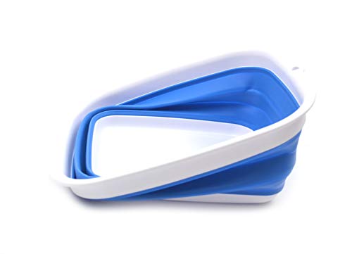 SAMMART 7.7L (2 Gallon) Collapsible Tub - Foldable Dish Tub - Portable Washing Basin - Space Saving Plastic Washtub (Blue, S) - color: Blue, size: Small
