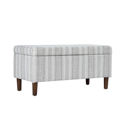 HomePop Malmo 36" Storage Bench - Gray Striped Pattern - color: Gray Striped Pattern