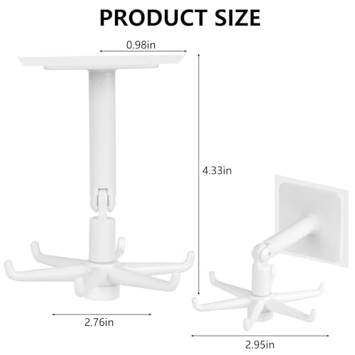 Multi-Purpose Under Cabinet Kitchen Utensil Hook, 360° Rotating Utensils Hanger Hook for Kitchen and Bathroom Hanging Rack for Tools/Towel/Knife/Scoop(White) - color: Upgrade White-1 PCS
