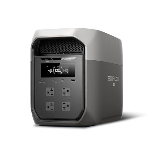 EF ECOFLOW Portable Power Station DELTA 3 Max, 2048Wh LiFePO4 Battery, Solar Generator (Solar Panel Optional), 3400W X-Boost Output, Ultra-Fast 0-80% Charging in 1.13 Hr, Home Backup & RV Camping - style: DELTA 3 Max