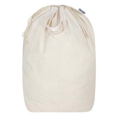 Canvas Laundry Bags with Handles & Square Base 16"Wx16"Depth x27.6"H, Extra Large Heavy Duty Laundry Basket Hamper Liner, Washable Drawstring Dirty Clothes Bag Canvas Storage Sack(Beige,1 Pack) - color: Beige 1-Pack | Square Base, size: 16"Wx16"Depthx27.6