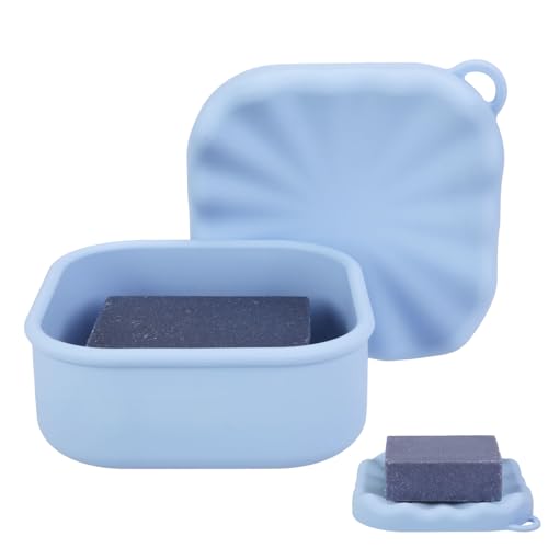 Travel Soap Case, Leakproof Soap Box Container, Square Shampoo Bar Case with Draining Layer, Slip-Resistant Portable Bar Soap Holder for Travel, Camp, Gym (Light Blue) - color: Light Blue
