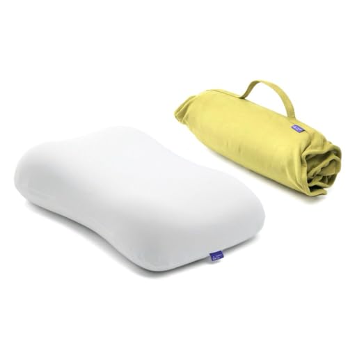 Cushion Lab Travel Deep Sleep Pillow – Compact Memory Foam Neck Pillow for Sleeping, Portable Pillow for Hotels, Camping, Side & Back Sleepers, On-the-Go – Spark - color: Spark