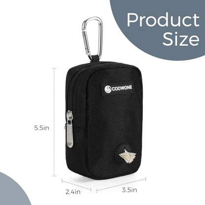 Dog Treat Pouch with Clip, Treat Pouches for Pet Training, Small Dog Treat Container Treat Bag for Leash, Waterproof Dog Treat Bag, Hands-free Training Pouch - color: Black