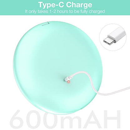 wobsion 10X Magnifying Tabletop Mirror, 4 Inch Round, Glass, ABS - color: 4inch Rechargeable Cyan