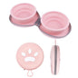 Collapsible Dog Bowls,2-in-1 Pet Bowls with Zipper Carrying Case and Carabiner Clip for Traveling Hiking Camping Walking,Pink - color: Pink
