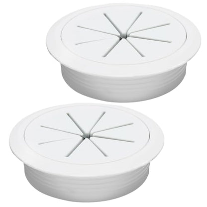 Desk Grommet 2-3/8" (60 mm), Desk Hole Cover for Cables White, Cable Grommet ABS Plastic, Desk Hole Grommet for Office and Home Table Cable, Detachable & Flexible Cable Cord Organizer-2 Pcs - size: 2-3/8"(60 mm)-2Pcs, style: White