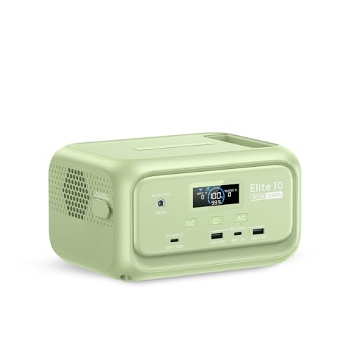 BLUETTI Elite 10 Mini Portable Power Station, 128Wh LiFePO4 Battery with 200W AC Outlet, 10ms UPS Backup, Fast Recharge Solar Generator for Camping, Travel & Outage Emergency Backup (Meadow Green) - style: BLUETTI Elite 10 Meadow Green
