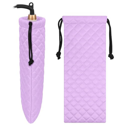 Professional Hot Hair Tools Organizer Cover Bag Heat Resistant Travel Drawstring Storage Case Pouch for Curling Iron, Flat Iron, Hair Straightener and Styling Tool(14.2" x 5.9") - color: Purple