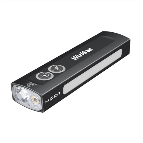 Wurkkos HD01 Flat EDC Flashlight with RGB and Green Light, 1200 Lumens Rechargeable LED Flashlight, Triple Light Sources Pocket Lights, Magnetic Flashlight for Camping, Work, Emergency - color: HD01