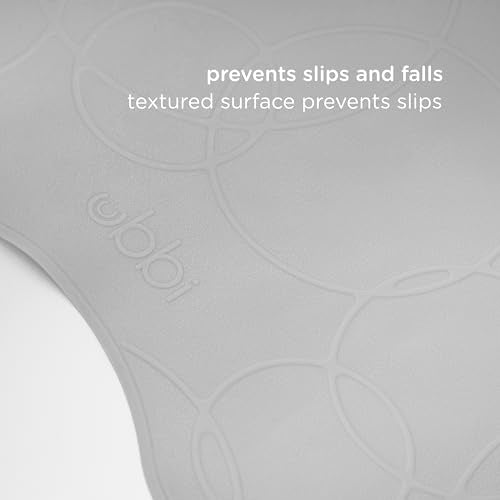 Ubbi Cushioned Non-Slip Bath Mat for Baby, Powerful Suction Cups, Baby Bathtub Time Essentials, Gray - style: Bath Mat