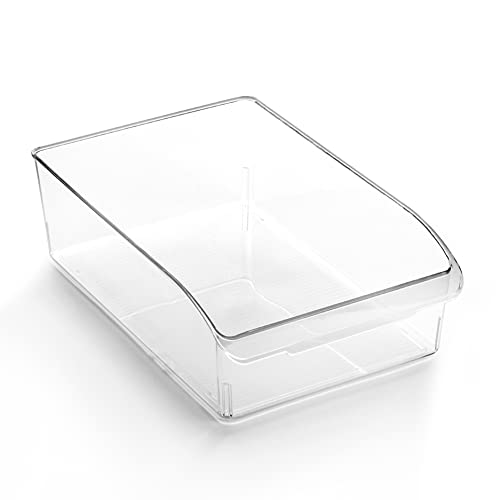 BINO | Plastic Storage Bins, Medium | THE CURVE COLLECTION | Multi-Use Organizer Bins | Storage Containers Kitchen, Pantry and Home Organization | Fridge Organizers | Pantry Organization and Storage - size: Medium
