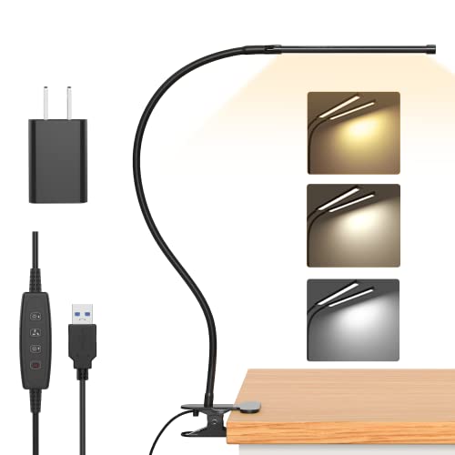 iZELL Book Light, LED Reading Light Clip On [3 Color Modes & 10 Brightness Levels] Flexible Gooseneck Book Lamp for Kids Reading in Bed at Night, Clip to Bedside Table, Headboard or Dorm - size: 15.8'' Height